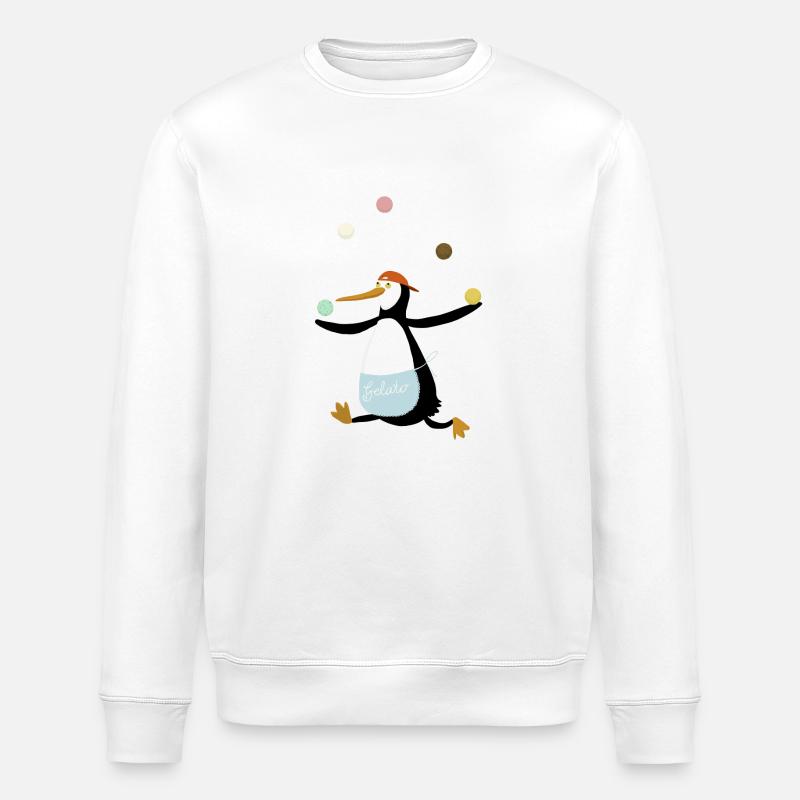 Pinguin jongliert Eis - Stanley/Stella Unisex Bio-Sweatshirt ROLLER - Weiß