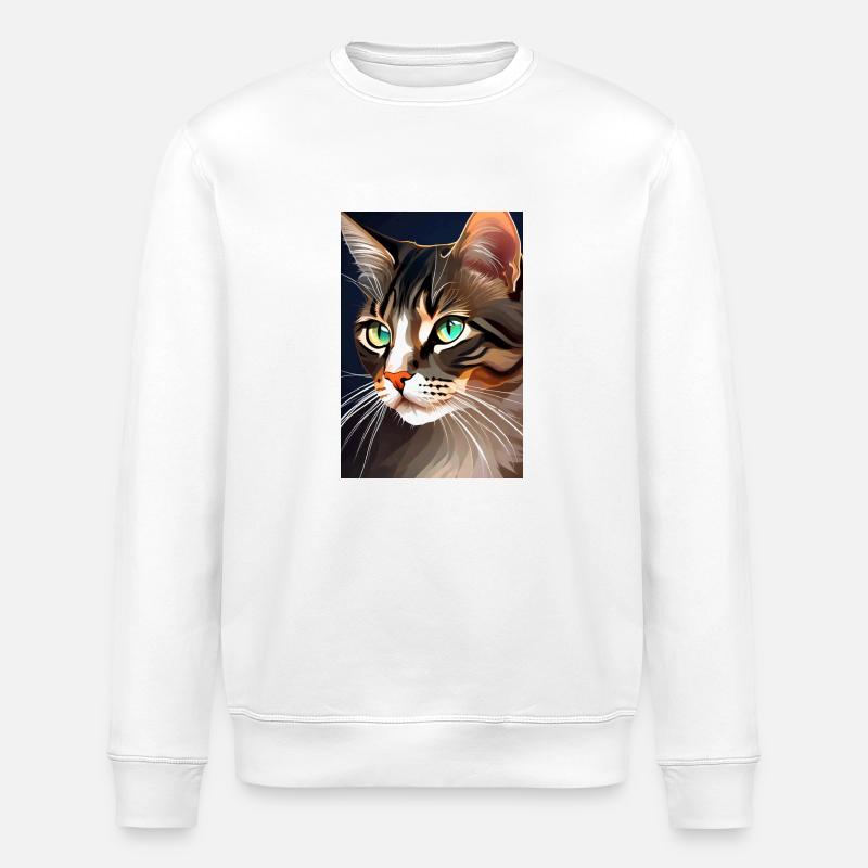 Katze I - Stanley/Stella Unisex Bio-Sweatshirt ROLLER - Weiß