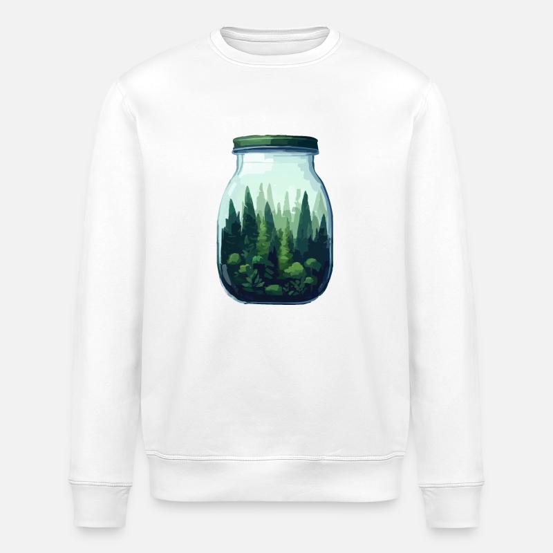 Forêt en bocal - Sweat bio ROLLER Stanley/Stella Unisexe - blanc