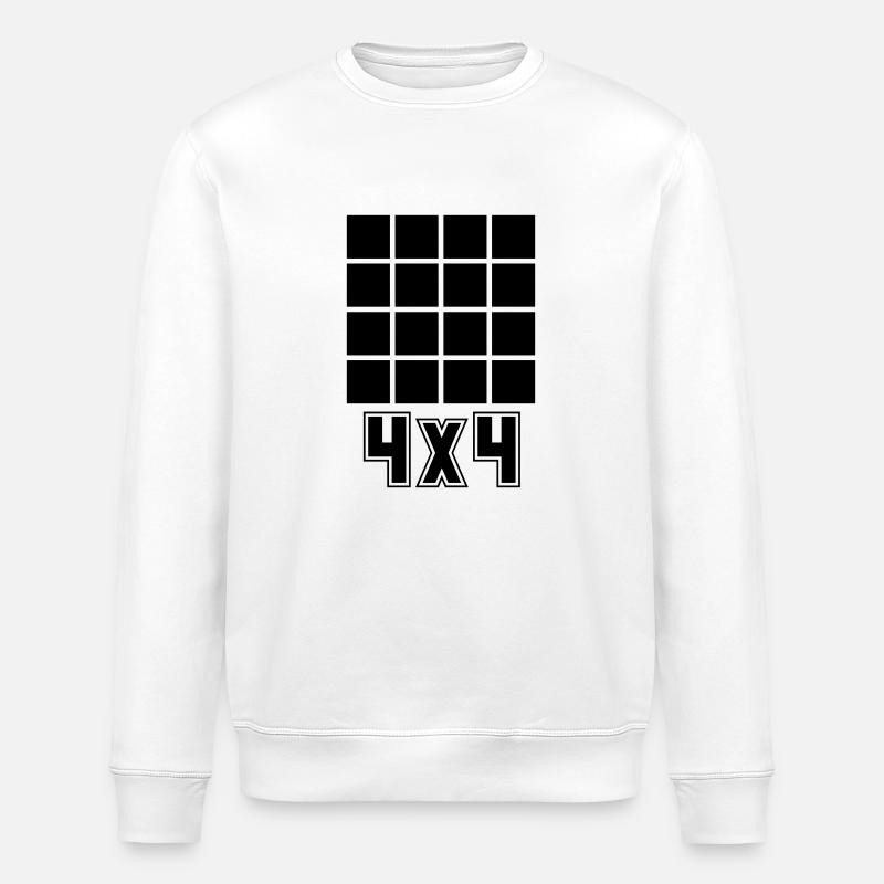 4x4 Cube Cubes - Stanley/Stella ROLLER Unisex Organic Sweatshirt - white
