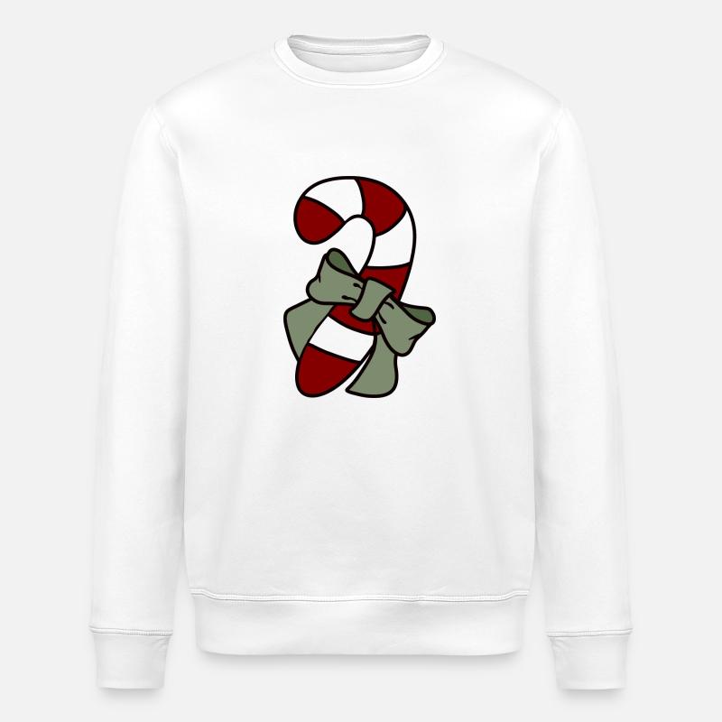 Candy cane - Stanley/Stella ROLLER Unisex Organic Sweatshirt - white