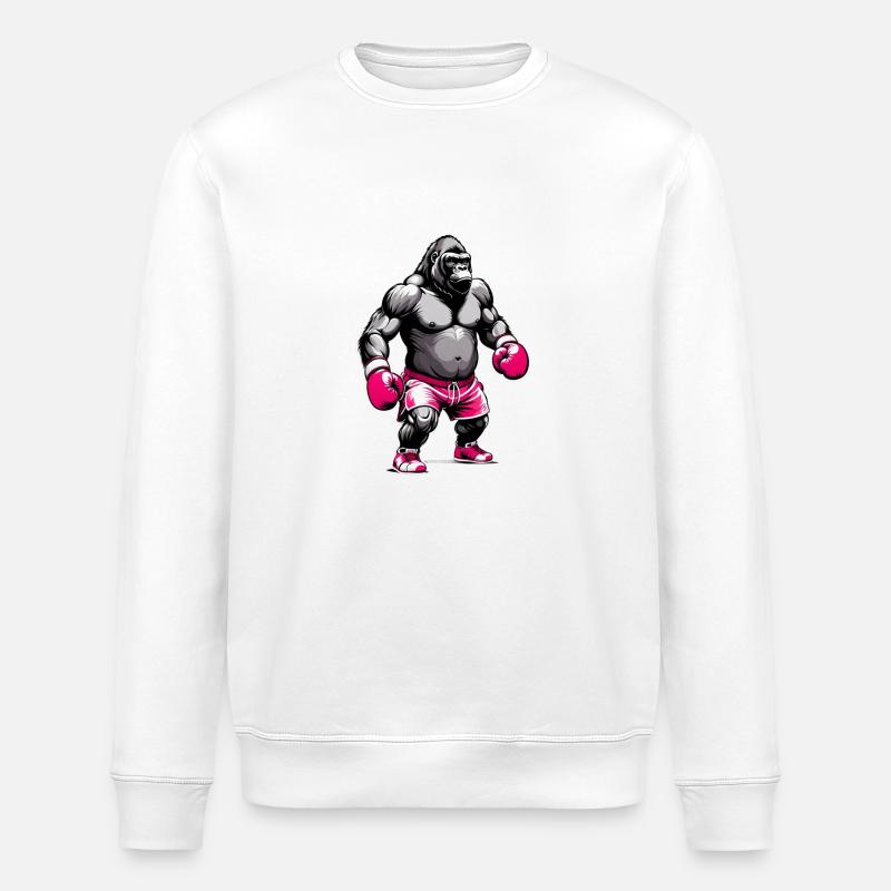 Boxing Gorilla Boxer - Stanley/Stella ROLLER Unisex Organic Sweatshirt - white