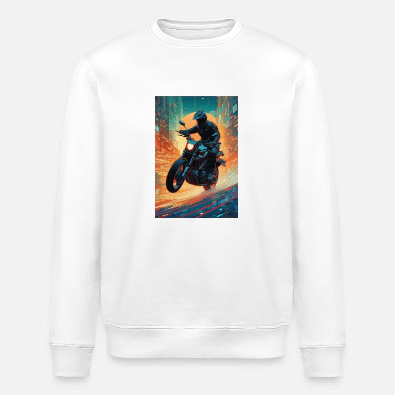 Motorrad 1 - Stanley/Stella Unisex Bio-Sweatshirt ROLLER - Weiß
