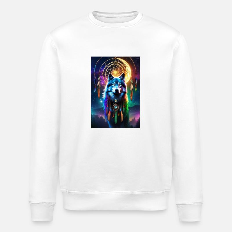 Le loup à vos côtés - Sweat bio ROLLER Stanley/Stella Unisexe - blanc