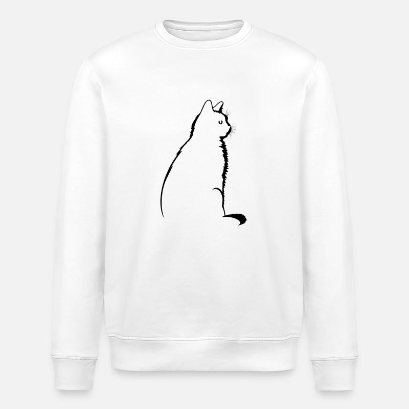 Chat, Motif De Chat - Sweat bio ROLLER Stanley/Stella Unisexe - blanc