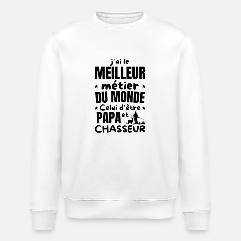 PAPA CHASSEUR - Sweat bio ROLLER Stanley/Stella Unisexe - blanc