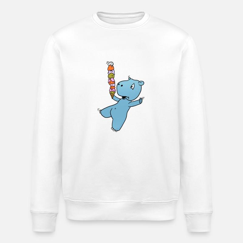 Nilpferd Eis - Stanley/Stella Unisex Bio-Sweatshirt ROLLER - Weiß