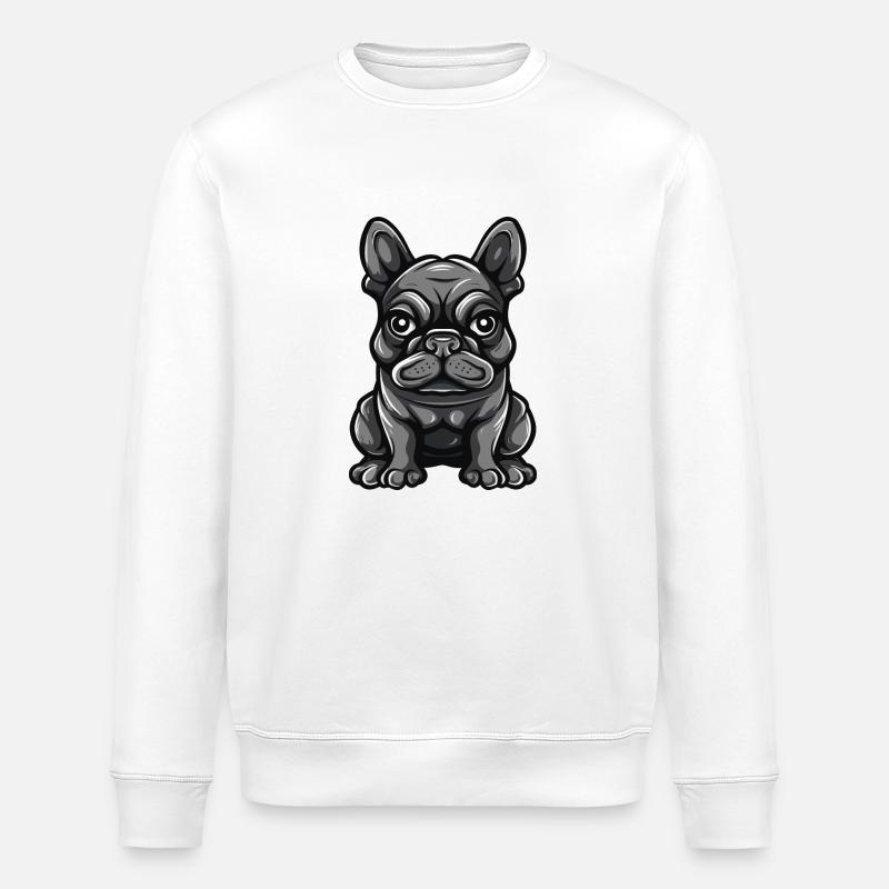 bulldogge hund comic - Stanley/Stella Unisex Bio-Sweatshirt ROLLER - Weiß