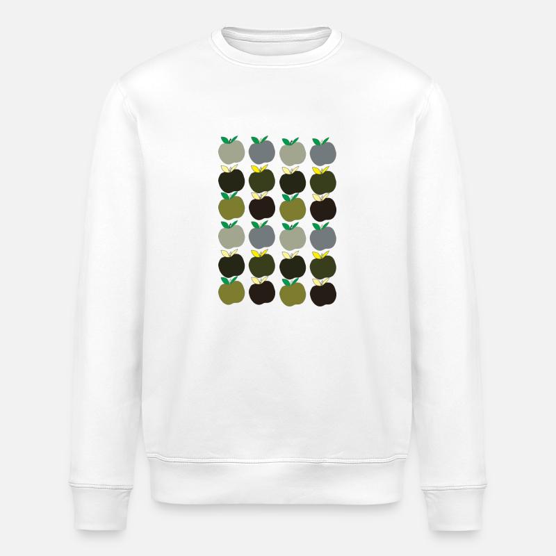 Apple Pattern 2 - Stanley/Stella ROLLER Unisex Organic Sweatshirt - white