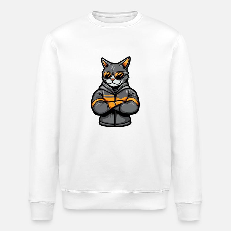 Bande dessinée Chat - Sweat bio ROLLER Stanley/Stella Unisexe - blanc
