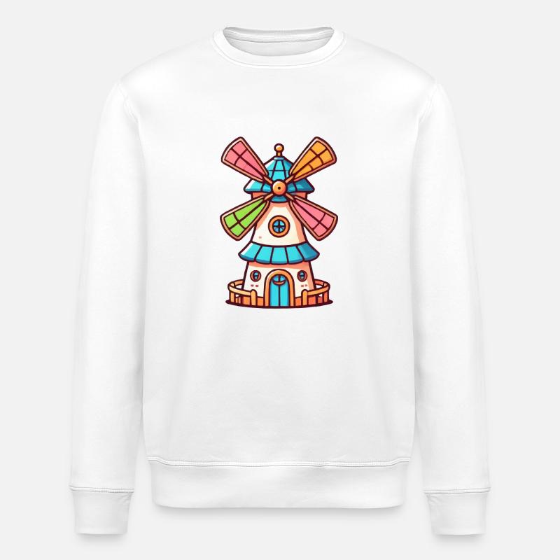 Moulin à vent - Sweat bio ROLLER Stanley/Stella Unisexe - blanc