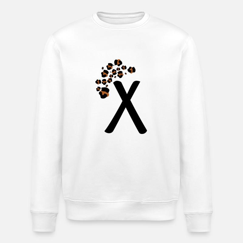 Buchstabe x Leopardenmuster - Stanley/Stella Unisex Bio-Sweatshirt ROLLER - Weiß