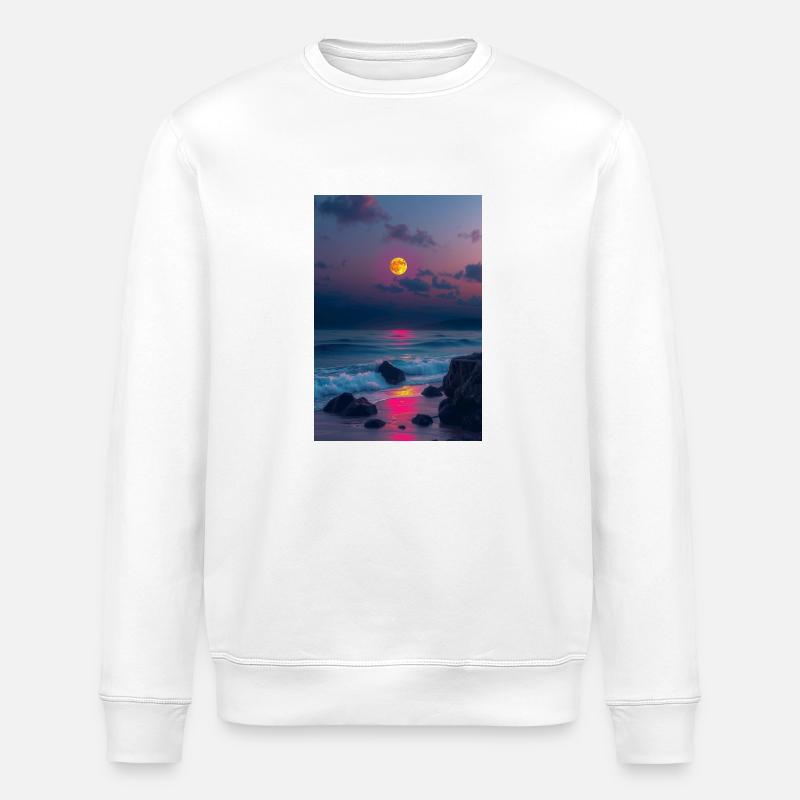 Blaues Meer - Stanley/Stella Unisex Bio-Sweatshirt ROLLER - Weiß