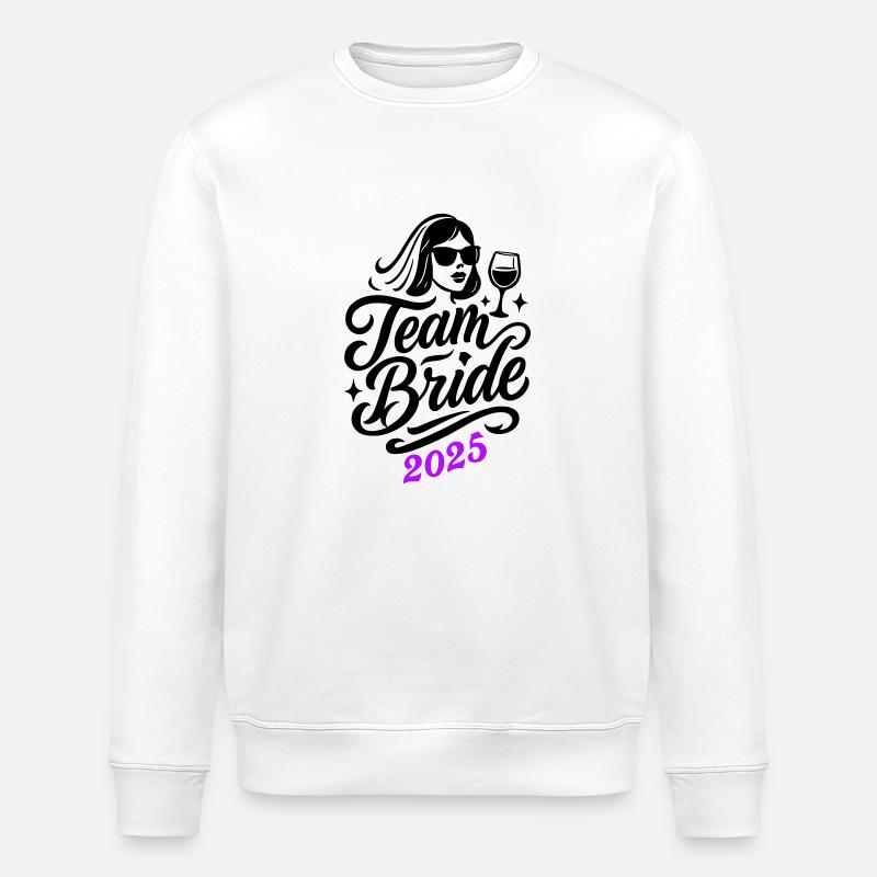 Team Braut 2025 - Stanley/Stella Unisex Bio-Sweatshirt ROLLER - Weiß