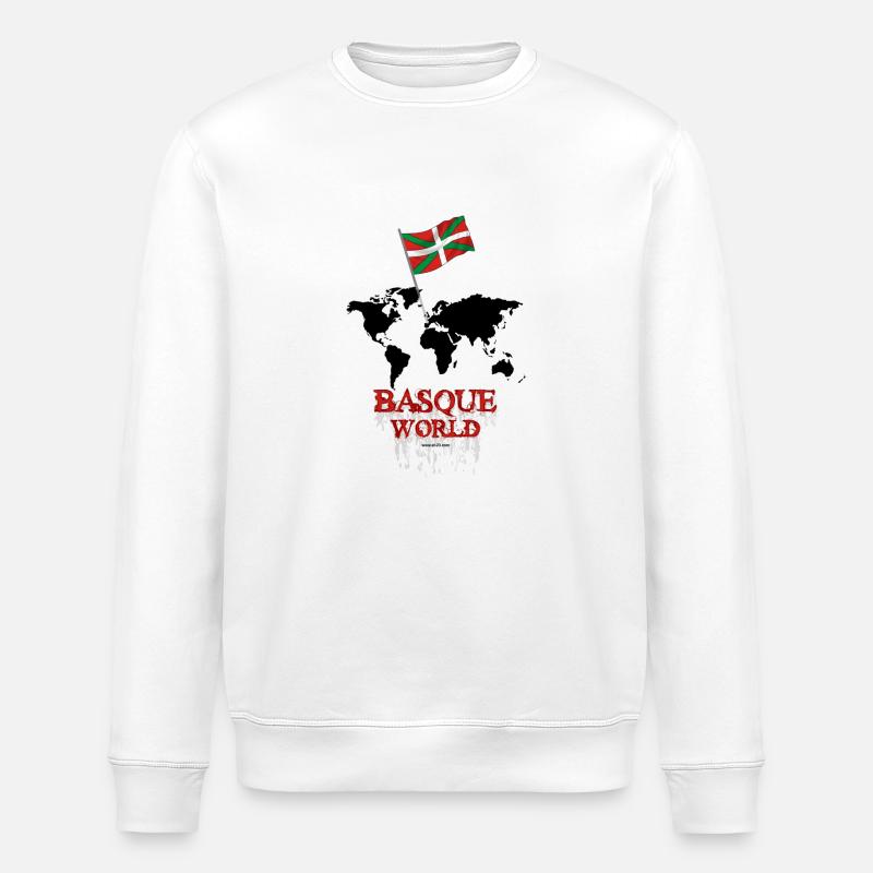 world_basque - Stanley/Stella ROLLER Unisex Organic Sweatshirt - white