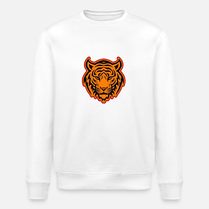 Tiger Kopf - Stanley/Stella Unisex Bio-Sweatshirt ROLLER - Weiß