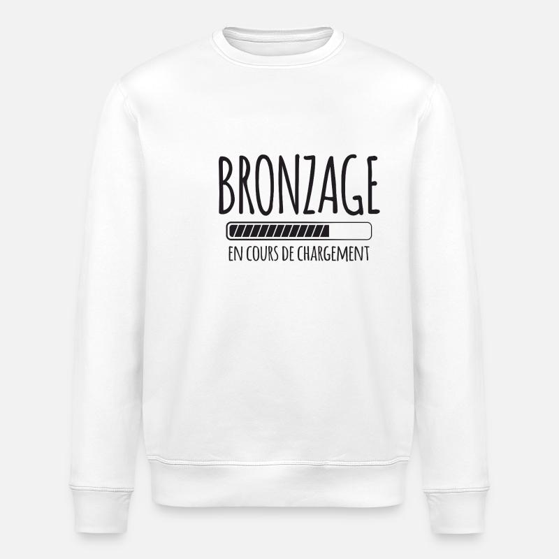 Tan Loading, Summer, Vacation, French - Stanley/Stella ROLLER Unisex Organic Sweatshirt - white