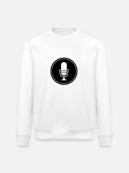 Podcast Microphone Icon - Stanley/Stella ROLLER Unisex Organic Sweatshirt - white