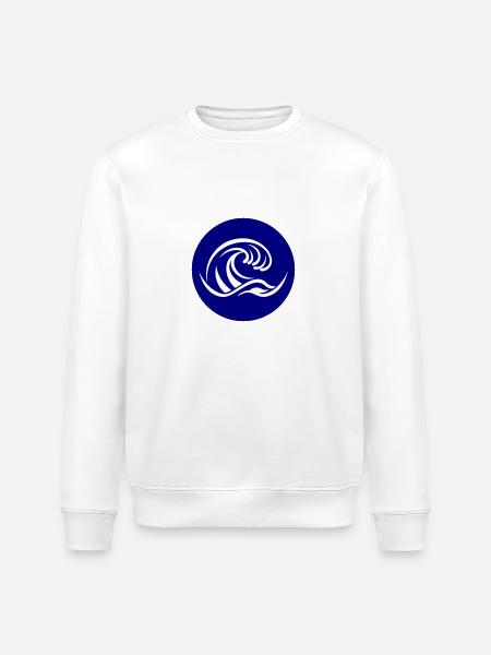 Wave Sea Symbol Water - Stanley/Stella ROLLER Unisex Organic Sweatshirt - white