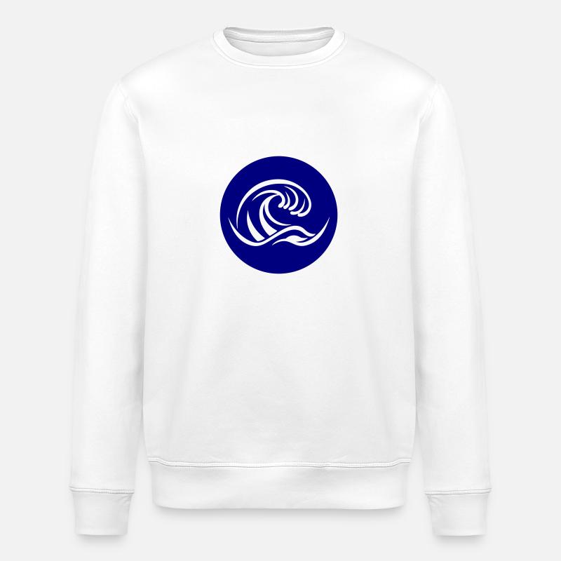Vague Mer Symbole Eau - Sweat bio ROLLER Stanley/Stella Unisexe - blanc