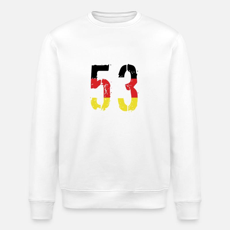 53 Number Germany Jersey - Stanley/Stella ROLLER Unisex Organic Sweatshirt - white