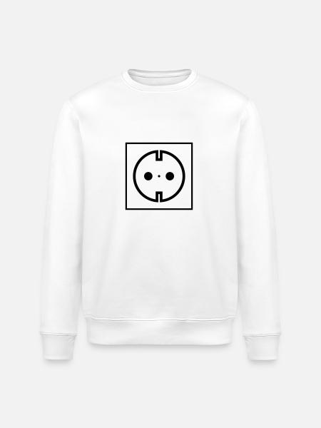 Electricity socket - Stanley/Stella ROLLER Unisex Organic Sweatshirt - white