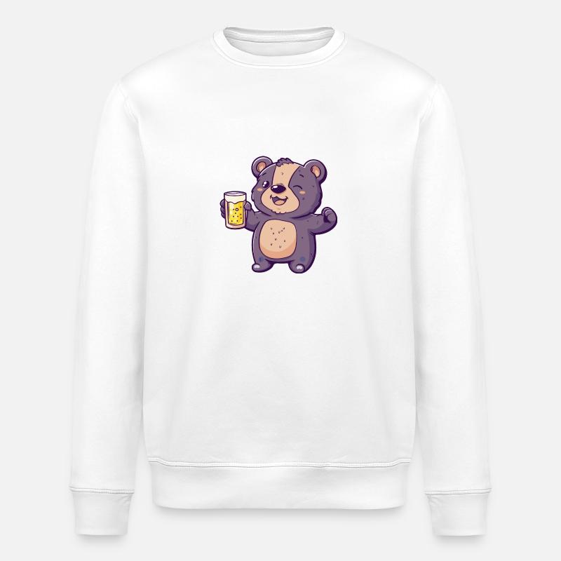 Bär Bier Comic Party - Stanley/Stella Unisex Bio-Sweatshirt ROLLER - Weiß