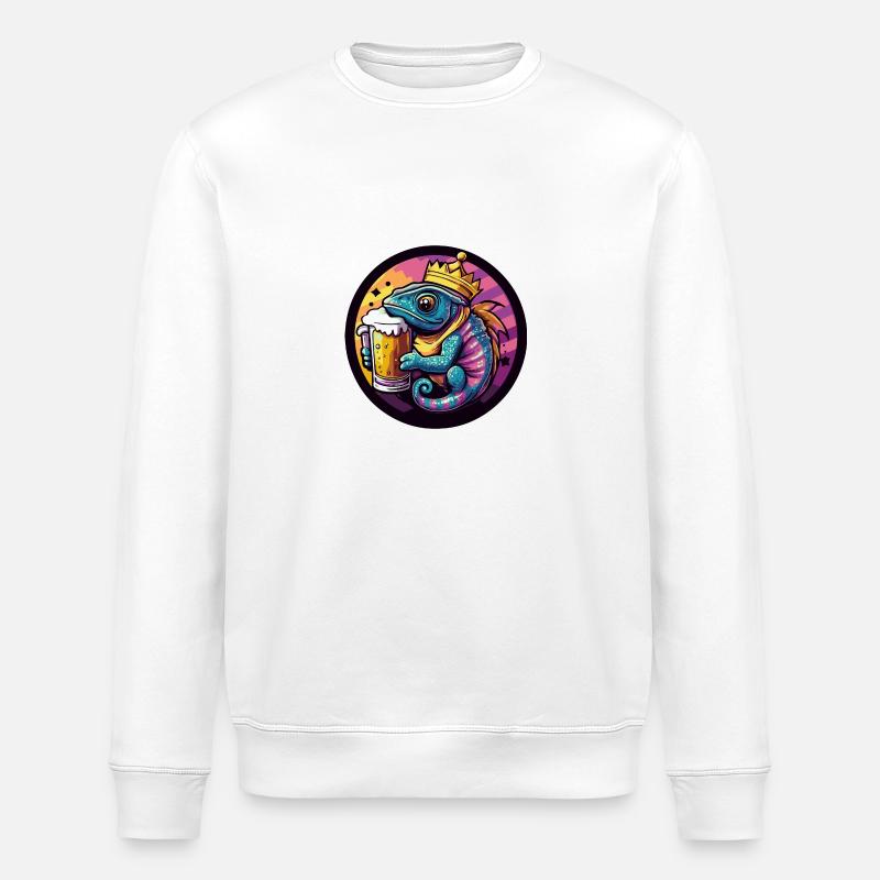 Chameleon Bier Comic - Stanley/Stella Unisex Bio-Sweatshirt ROLLER - Weiß