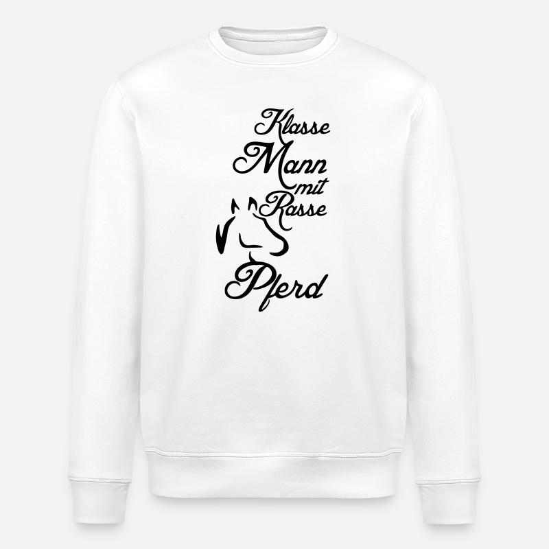 Klasse Mann - Rassepferd Geschenk - Stanley/Stella Unisex Bio-Sweatshirt ROLLER - Weiß