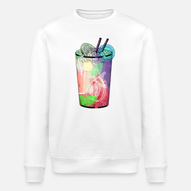 Kunterbunte Cocktail-Vibes im Glas - Stanley/Stella Unisex Bio-Sweatshirt ROLLER - Weiß
