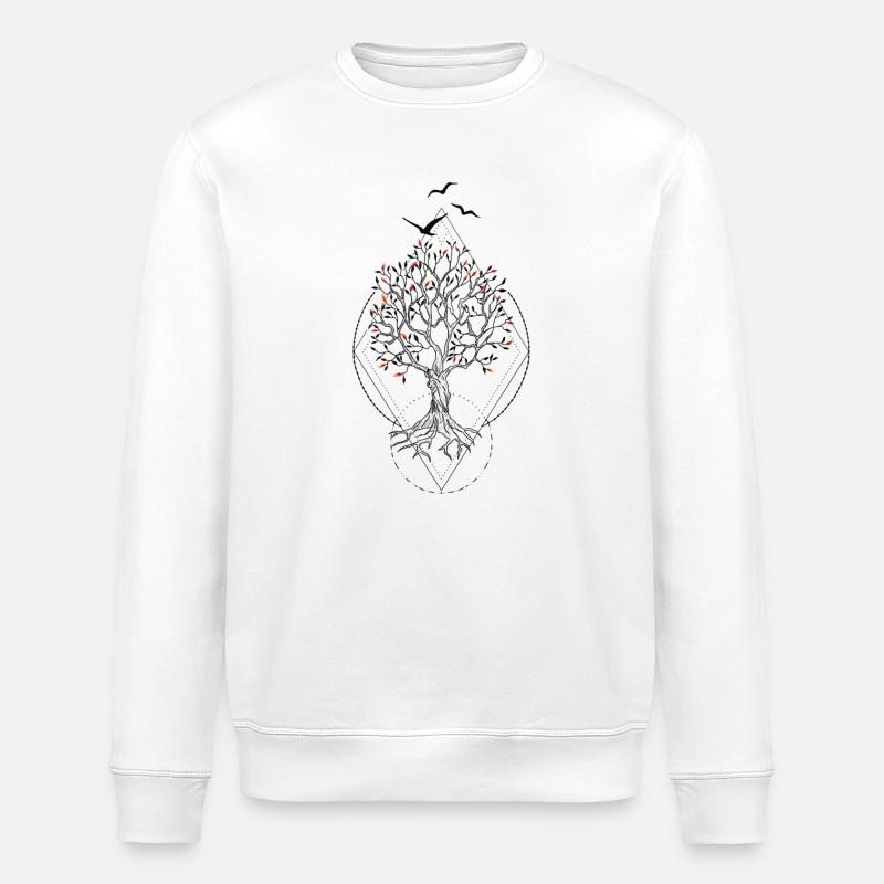 Coucher de soleil feuillu - Sweat bio ROLLER Stanley/Stella Unisexe - blanc