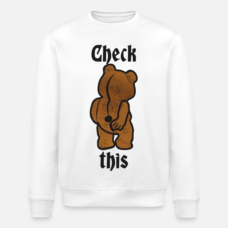 Funny Bear - Stanley/Stella ROLLER Unisex Organic Sweatshirt - white