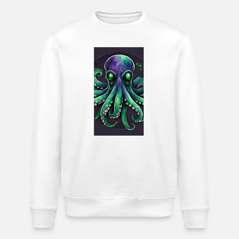 Octopus galaxy - Stanley/Stella ROLLER Unisex Organic Sweatshirt - white