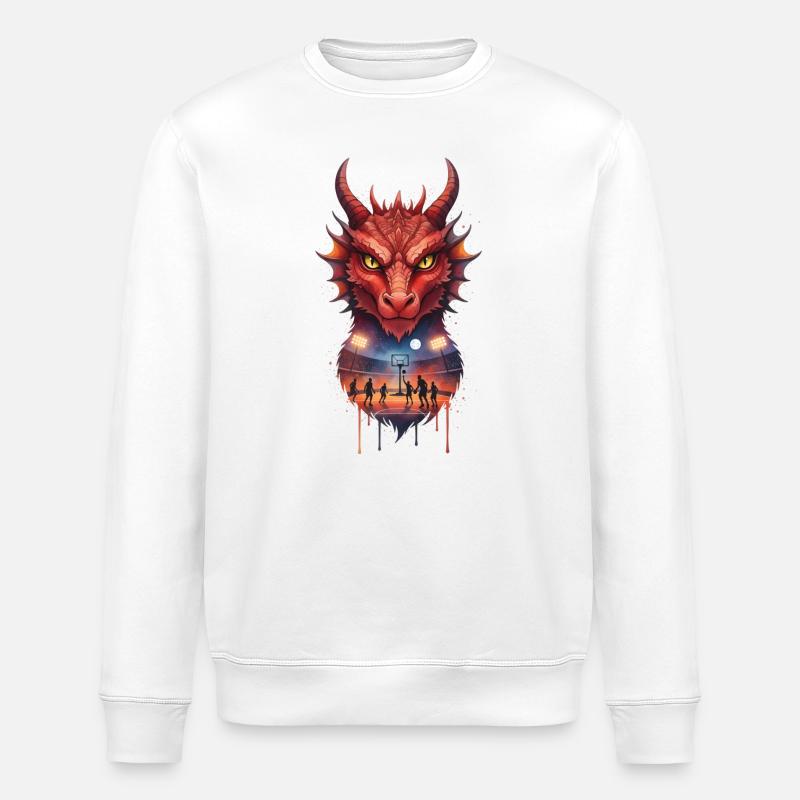 Basketball Drache - Stanley/Stella Unisex Bio-Sweatshirt ROLLER - Weiß