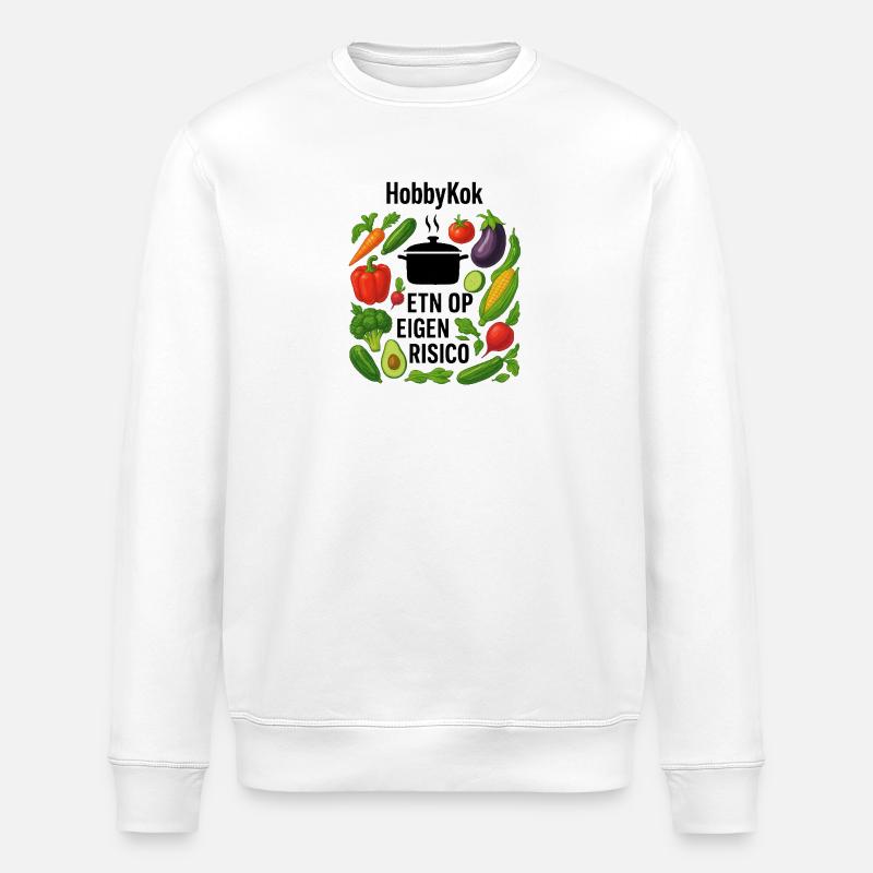 Vegetable Wreath Circle Design - Stanley/Stella ROLLER Unisex Organic Sweatshirt - white
