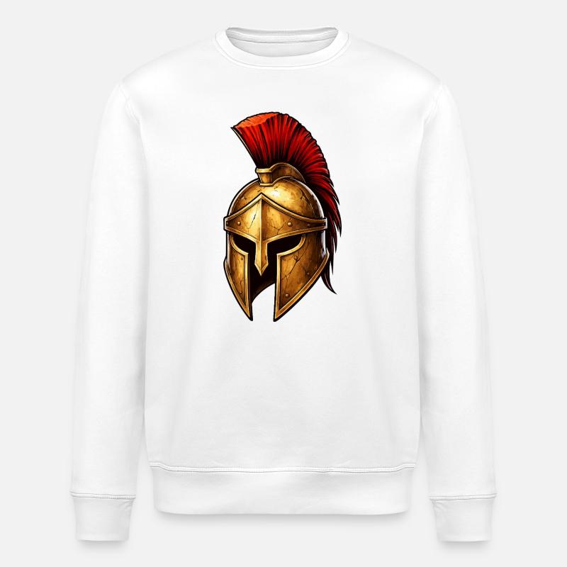 Spartanischer Ritterhelm - Stanley/Stella Unisex Bio-Sweatshirt ROLLER - Weiß