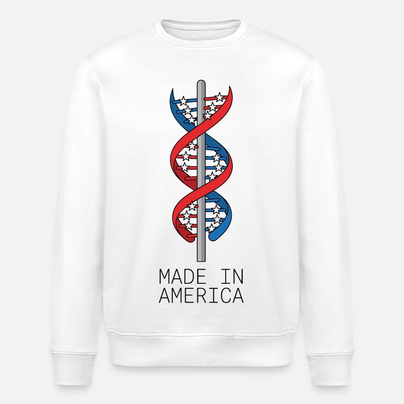 Drapeau ADN Made In America - Sweat bio ROLLER Stanley/Stella Unisexe - blanc