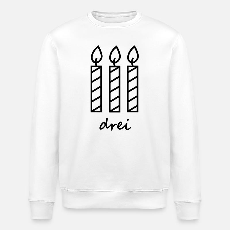 Trois bougies d’anniversaire - Sweat bio ROLLER Stanley/Stella Unisexe - blanc