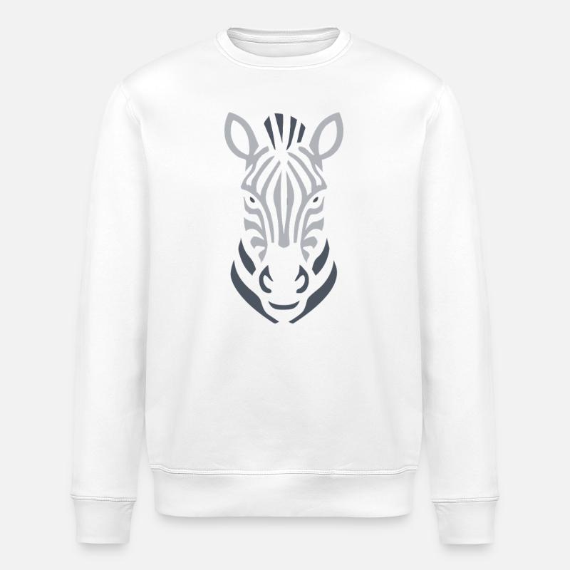 Zebra Silhouette Linienkunst - Stanley/Stella Unisex Bio-Sweatshirt ROLLER - Weiß