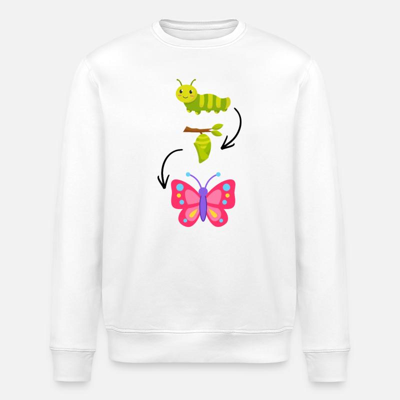 Walking Butterfly Magic - Stanley/Stella ROLLER Unisex Organic Sweatshirt - white