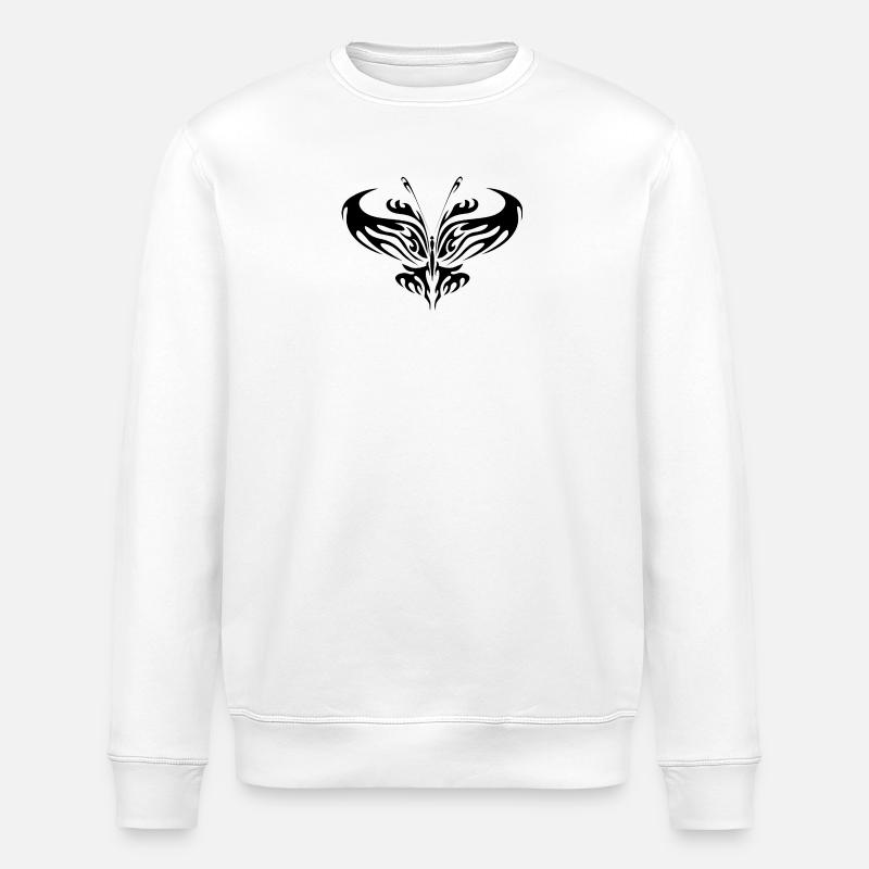 Papillon noir - Sweat bio ROLLER Stanley/Stella Unisexe - blanc