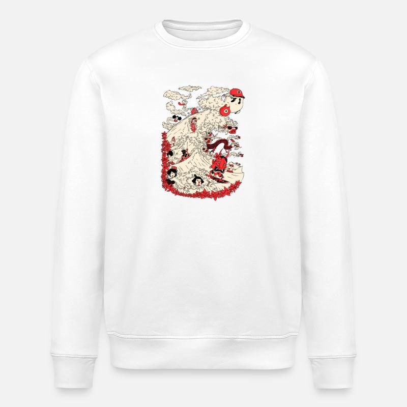 Kanagawa Surfen - Stanley/Stella Unisex Bio-Sweatshirt ROLLER - Weiß