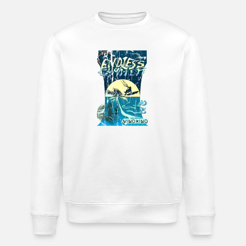 Endless summer Kiteboarding - Stanley/Stella ROLLER Unisex Organic Sweatshirt - white