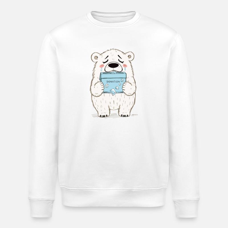Saving Polar Bears - Stanley/Stella ROLLER Unisex Organic Sweatshirt - white