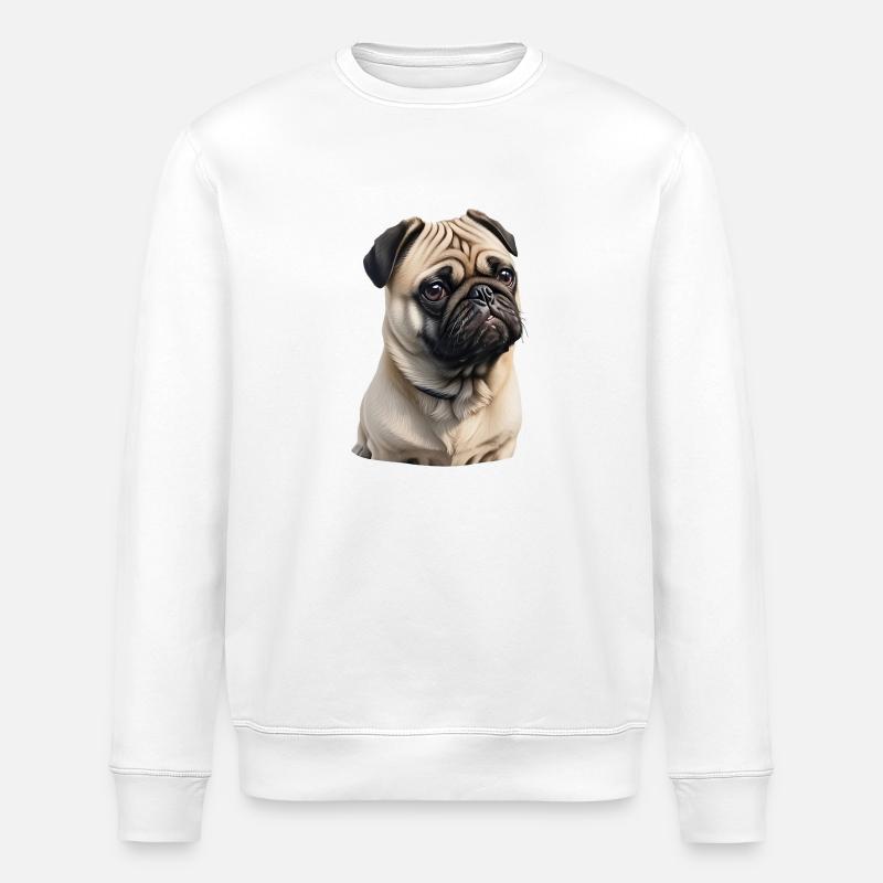 Mops - Stanley/Stella Unisex Bio-Sweatshirt ROLLER - Weiß