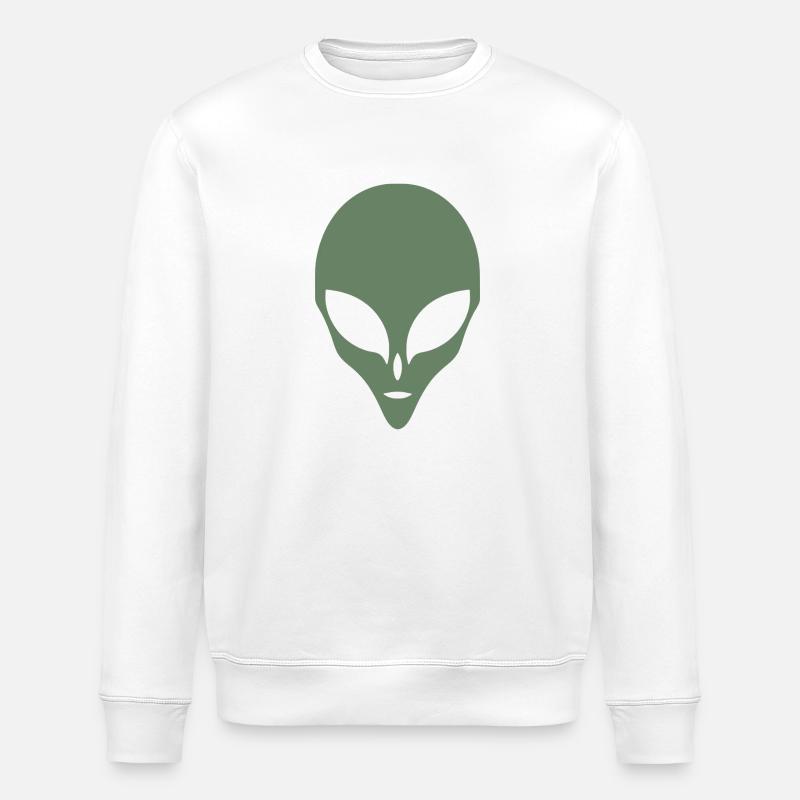 Alien Silhouette Head Face - Sweat bio ROLLER Stanley/Stella Unisexe - blanc