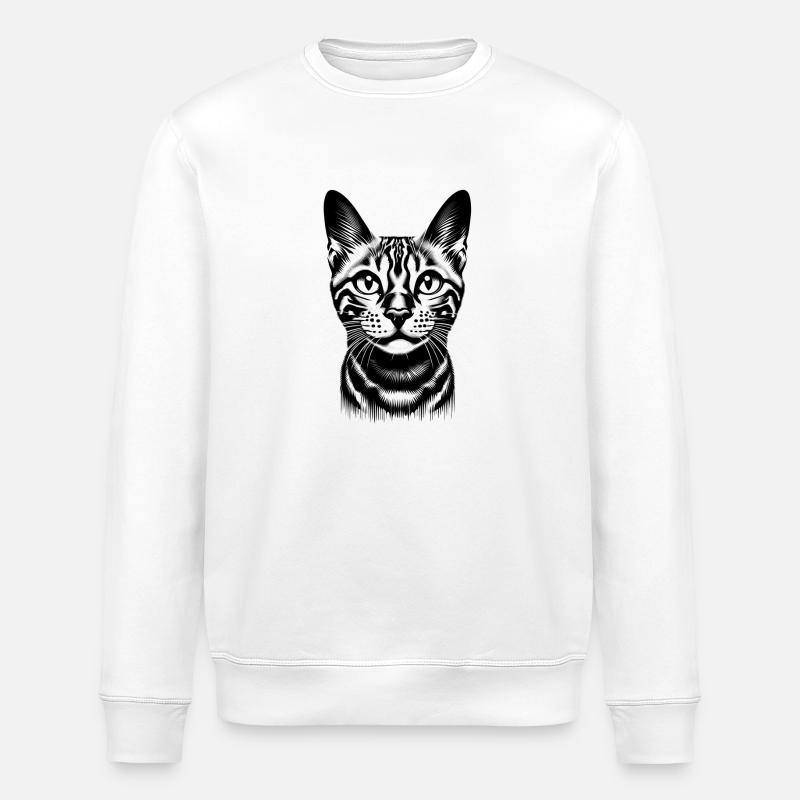 Kleine süße Katze - Stanley/Stella Unisex Bio-Sweatshirt ROLLER - Weiß