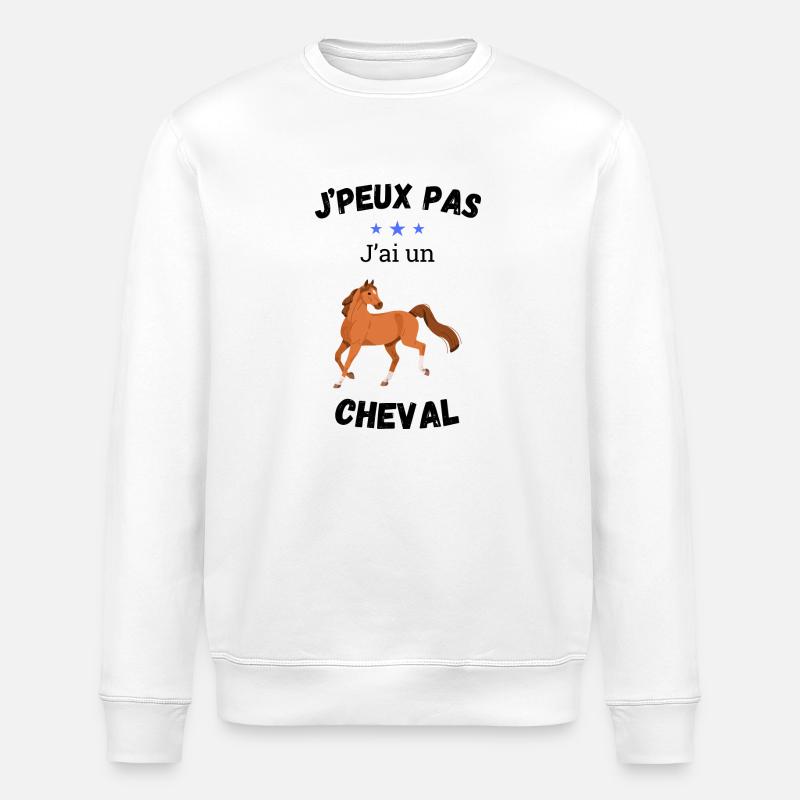 J'peux pas, j'ai cheval - Sweat bio ROLLER Stanley/Stella Unisexe - blanc