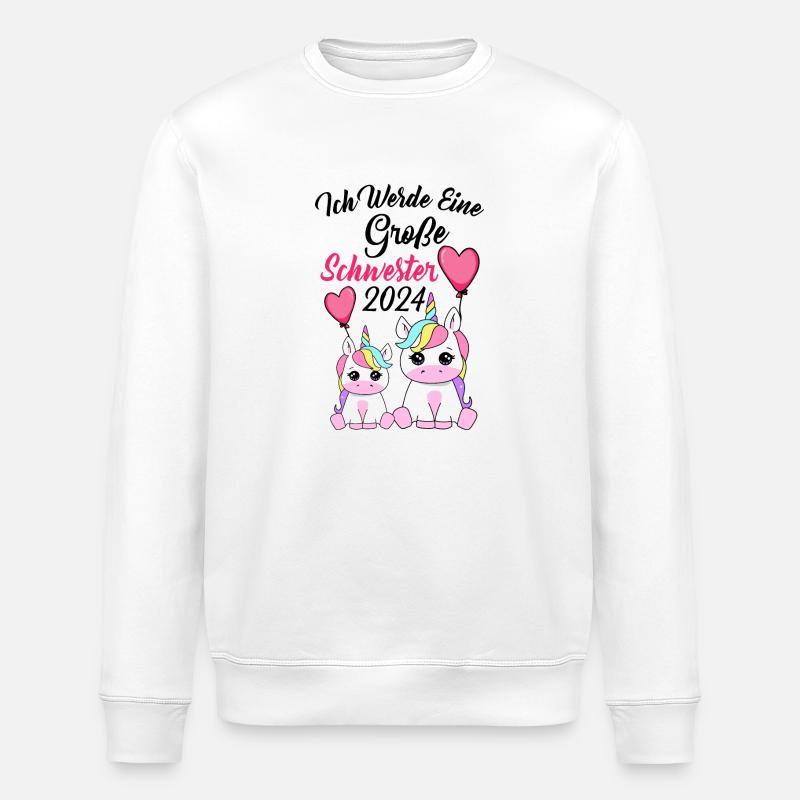 Große Schwester 2024 - Stanley/Stella Unisex Bio-Sweatshirt ROLLER - Weiß