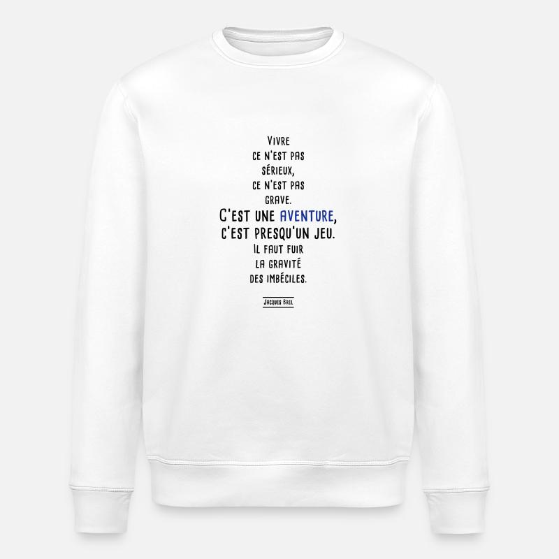 jacques brel - Sweat bio ROLLER Stanley/Stella Unisexe - blanc